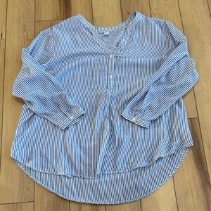 Old Navy Blue and White Striped Shirt